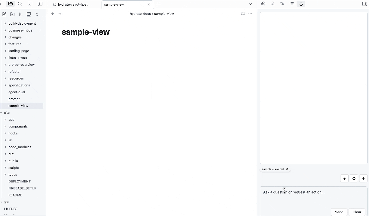 AI generating a React view from chat