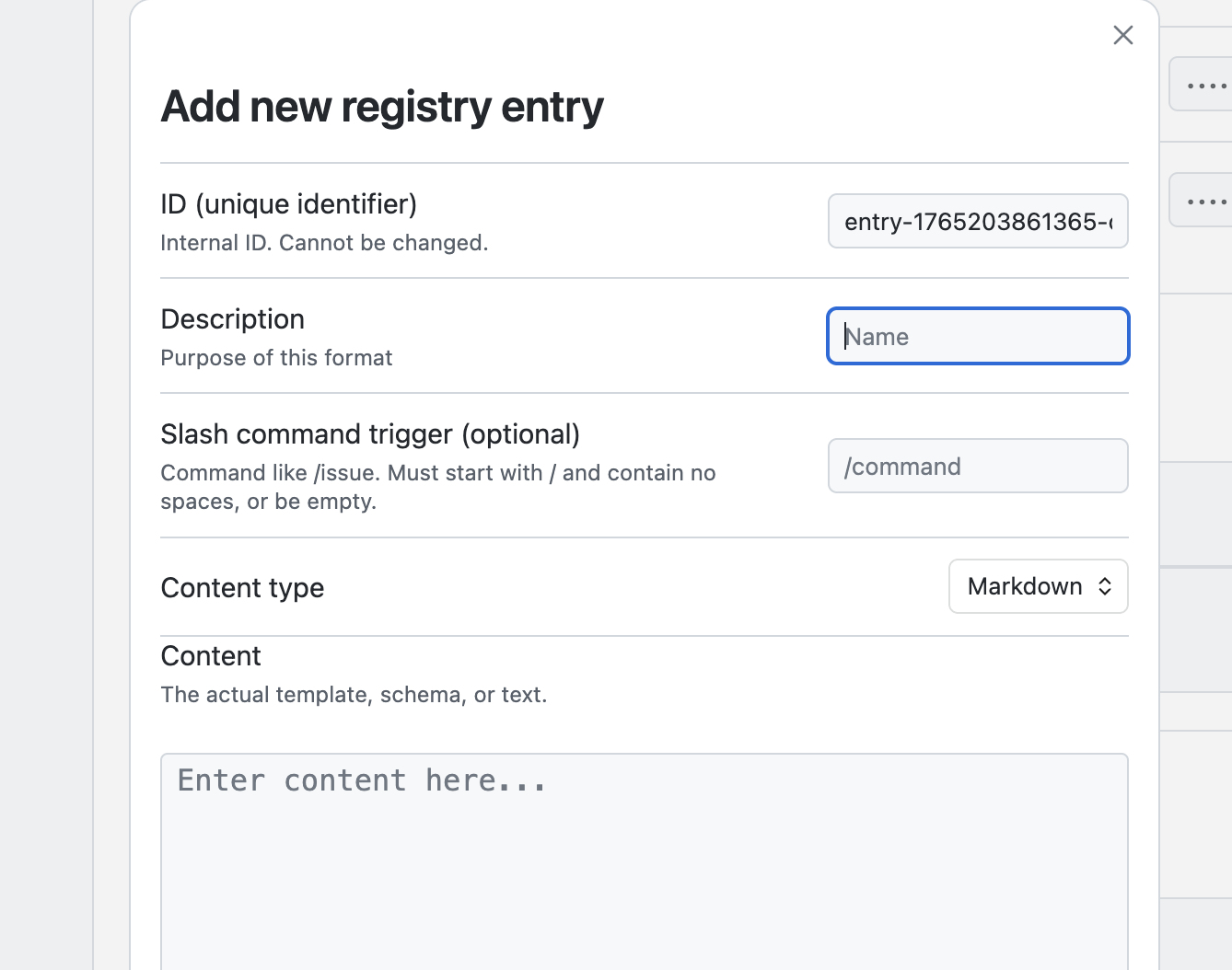Hydrate format registry for creating reusable templates