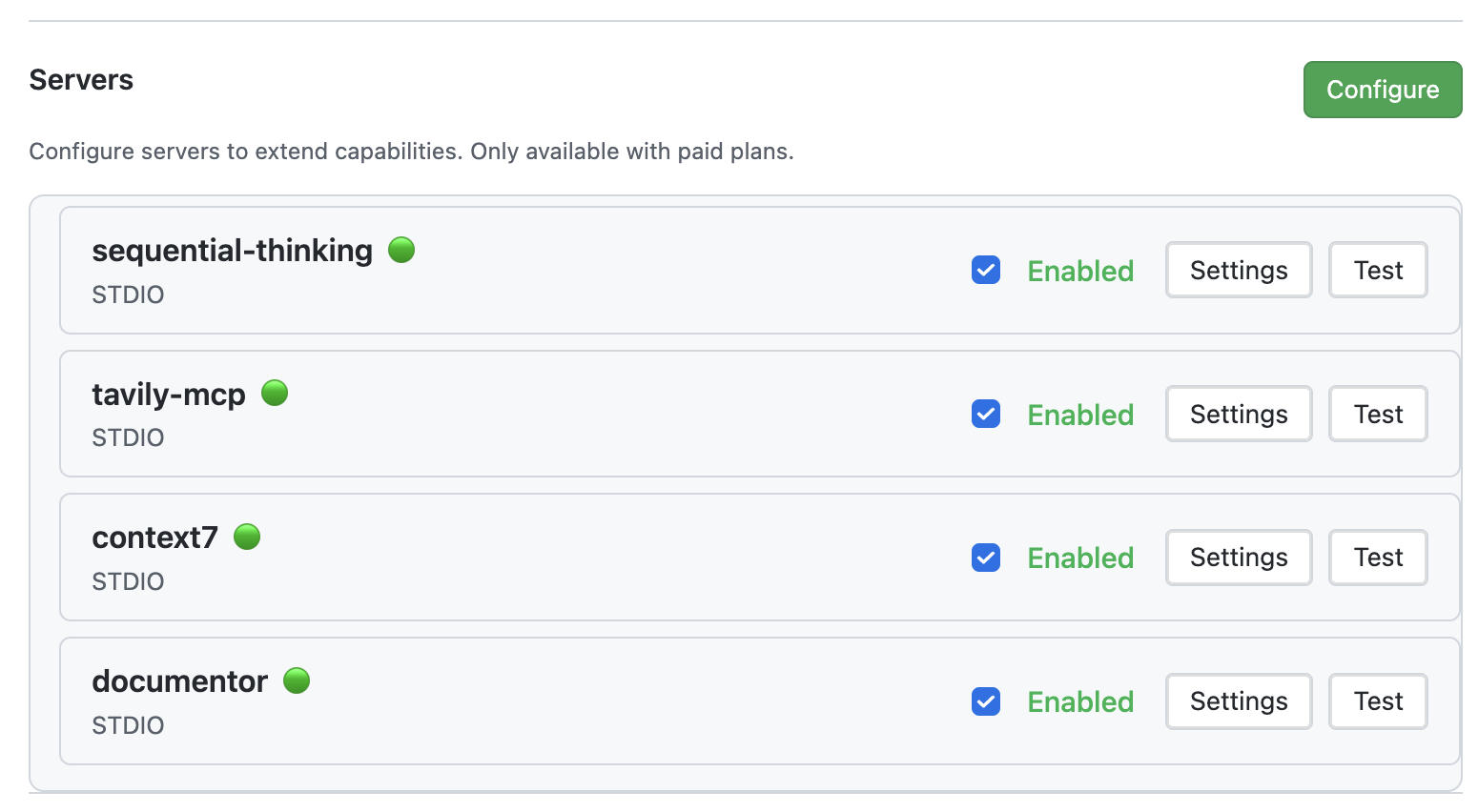 Hydrate MCP server settings with connected tools